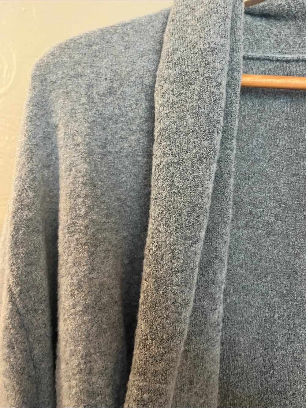 Gispa Donna Italian Made Blue Gray Wool Blend Open-Front Sweater Cardigan 3x - Picture 6 of 6